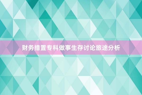 财务措置专科做事生存讨论旅途分析